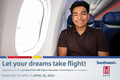 HACU accepting applications for Southwest Airlines Lanzate Travel Award Program for college students